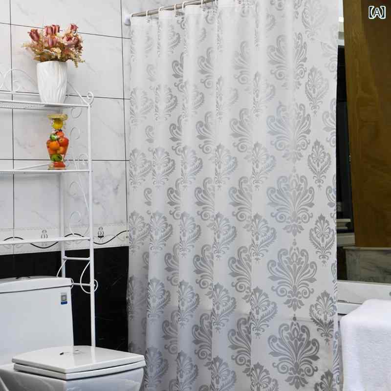 Shower Curtains - 浴室カーテン 防水 厚手 PEVA素材 防カビ 欧風 環境配慮 トイレ仕切り ドア窓用 浴室用 衛生間用 軽量 耐久性
