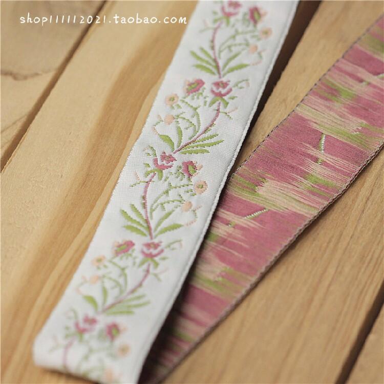 手工芸 縫製用 装飾 リボン ベージュ 刺繍 民族風 花柄 レース テープ パッチワーク 補助素材 DIY 服装 作成 補助 材料 布地 切り替え アクセント
