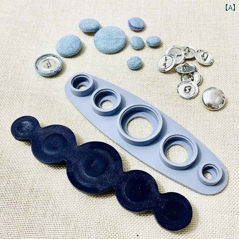 手芸 DIY 布ボタン キット 型抜き ツール 家庭用 裁縫 アクセサリー クラフト 簡単 制作 布カバー ボタン作り