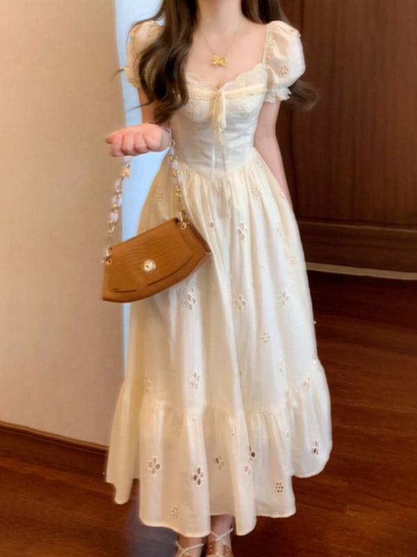 ワンピース レディース 夏用 ロング フレンチスタイル 高級感 ジェントル風 お腹隠し スリム見せ 軽やか 優しい風合い ゆったりシルエット 日常使い 接触冷感 吸湿速乾