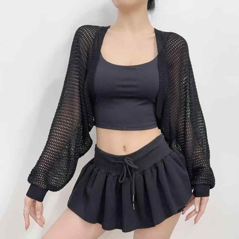 ショール レディース 夏季 切り替え 接触冷感 薄手 ブラック ピンク系 アイボリー 吊り帯スカート セット 防晒 ニット カーディガン 薄型 軽量 吸湿速乾 通勤用 普段使い アウトドア 再生繊維 ビッグシルエット Vネック 春夏 ウィンター