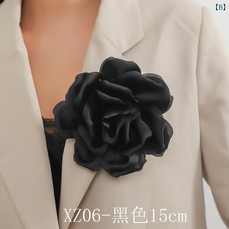 リバーパディのブローチ 復古 大花柄 15cm バラ 花 布 胸花 花モチーフ 百搭 服装 アクセサリー コサージュ ピン 付け ピン コルセット ドレス 装飾 コットン 生地 フラワー モチーフ クラシック スタイル 普段使い ギフト ラッピング 可能 軽｜アングル3