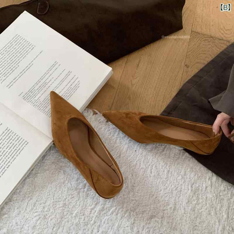 パンプス レディース 婦人靴 ベルベット スエード調 ヒール 切り替え 尖頭 浅口 ポインテッドトゥ ウェッジソール 柔らかい 軽量 快適 履きやすい 歩きやすい 通勤用 仕事用 普段使い フォーマル 上品 高級感 きれいめ カジュアル かわいい チャン riverpaddy-11630096 リバーパディ サンプル画像3