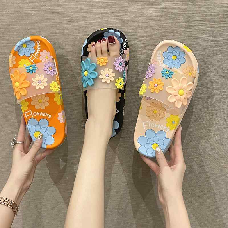 Holly'S Sole - ドラッグシューズ 女性用 夏 花柄 かわいい 室内外兼用 柔らかい底 防滑 浴室用 クール 快適 軽量 ホーム