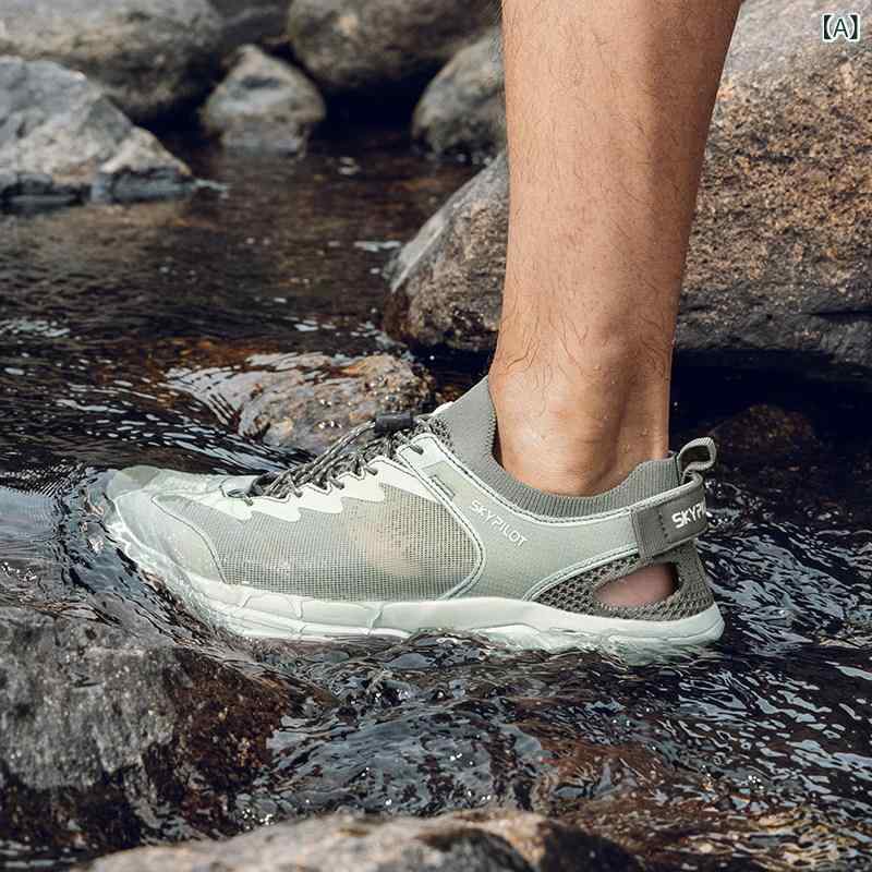 水陸両用サンダル メンズ レディース 速乾 防水 滑り止め 通気性 アウトドア 川登り ビーチ トレッキング 軽量 伸縮性 吸湿速乾 デニム調 ハイカット ブラック グレー