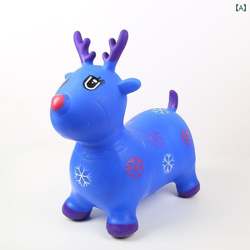 子供用 クリスマス トナカイ 充気 乗用玩具 PVC 厚手 高弾性 インタラクティブ か...