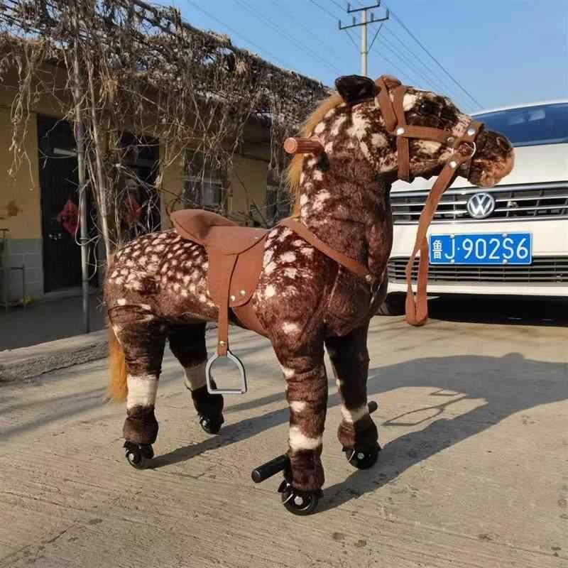 子供用 乗用木馬 玩具 大型 揺れ馬 室内遊び 安全耐久 木製風 かわいい
