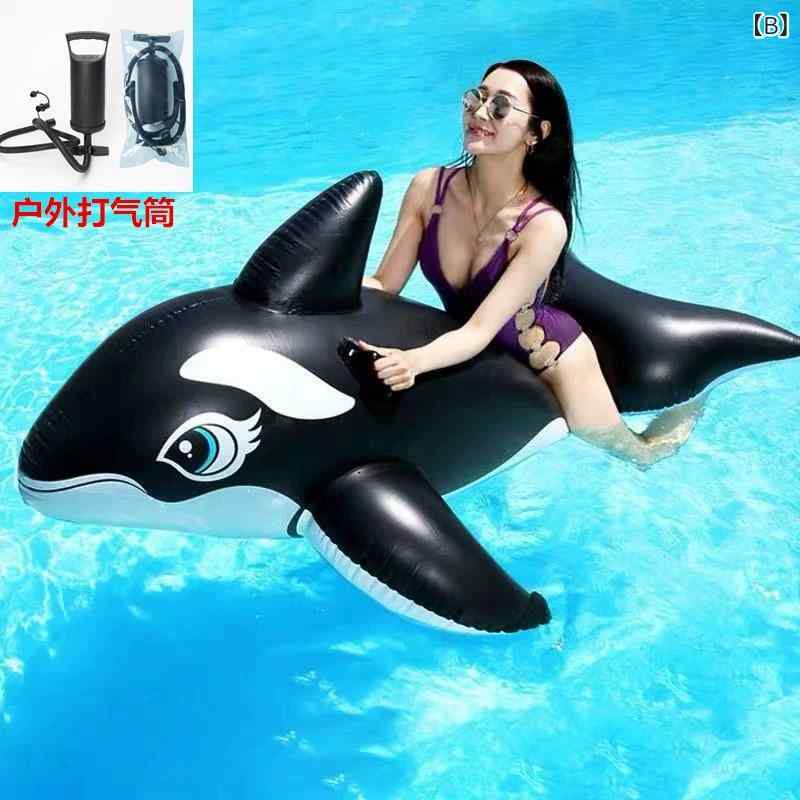 浮き輪 子供用 大人用 クジラ イルカ ライドオン 黒 夏用 プール 玩具 水上 浮きベ...