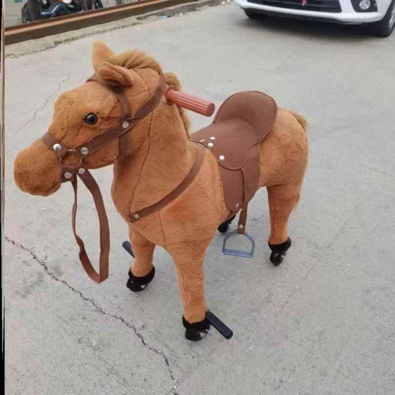 木馬 子供用 大型 乗馬玩具 回転式 車輪付き 揺れ機能 跳ね機能 走行機能 室内遊具 安全設計 耐久性 木調