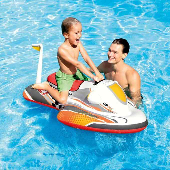 水上玩具 子供用 夏用 インフレータブル サーフィンジェットスキー 浮き座 遊び道具 水遊び 浮遊 軽量 PVC素材 屋外レジャー