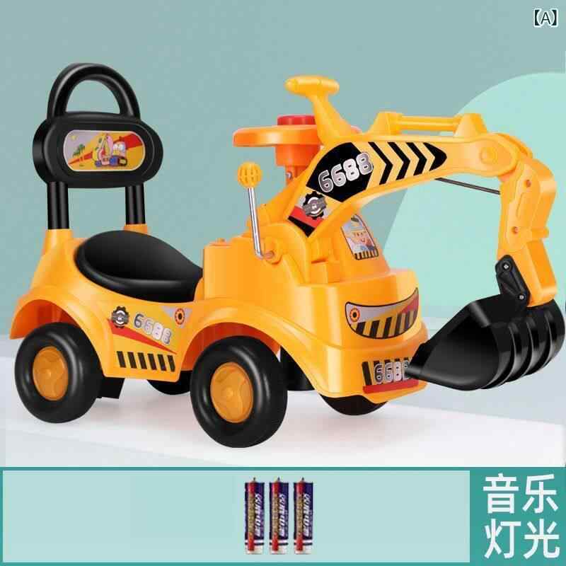 キッズ 乗用 発掘機 玩具 大型 工事車 滑行 機能 座席付き 安全 設計 屋外 遊び 対応