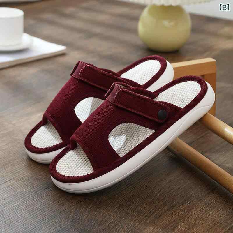 室内サンダル メンズ レディース 老人用 夏用 麻素材 通気性 吸汗 滑り止め 柔らか底 スリッパ両用 軽量 室内履き 家庭用 クッション性 快適 形状 安定