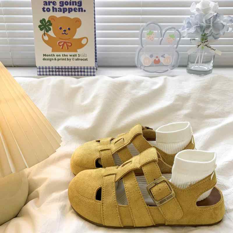 Holly'S Sole - レディース 厚底サンダル 透け ローマンスタイル つま先カバー 春夏 森ガール 合わせやすい ビーチシューズ 軽量 快適 履き心地