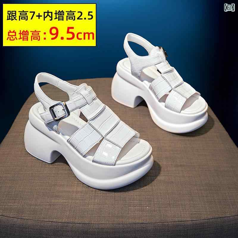 レディース 夏用 ローマンサンダル 厚底 ウェッジヒール プラットフォームソール 一本ストラップ 身長アップ 屋外着用 カジュアル 普段使い 快適 コーディネートしやすい オープントゥ