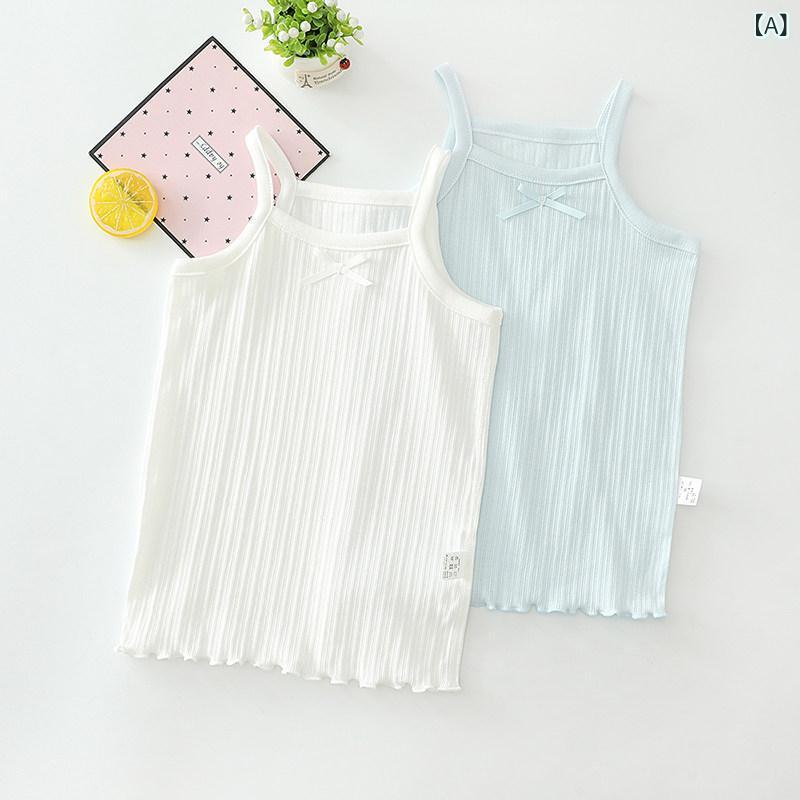 女の子 インナー キャミソール 綿 無痕 夏用 薄手 吸湿速乾 子供 パジャマ セット