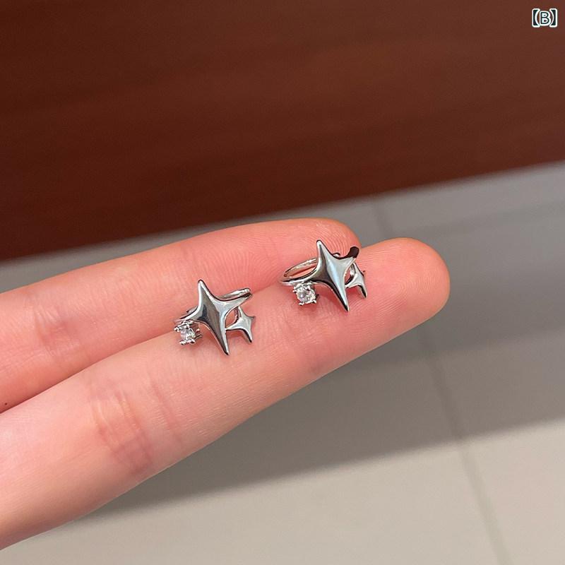イヤリング 耳骨クリップ 星モチーフ シンプル ミニマル ユニーク 洗練 星型 耳飾り ファッションアクセサリー 2