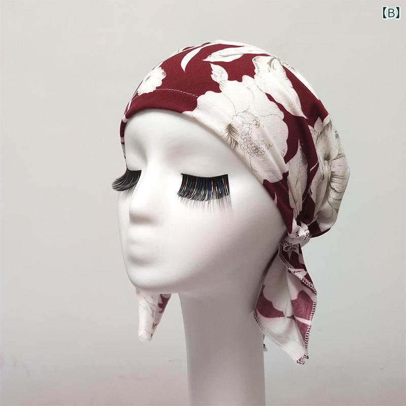 帽子 女性用 夏 白髪隠し 薄手 伸縮性 頭巾 ヘッドラップ ヘアバンド リボン スタ...