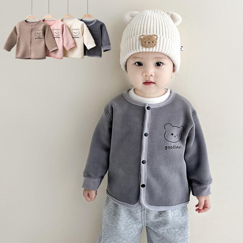 秋冬 キッズ カーディガン 保暖 フリース 男女ベビー 暖か トップス 部屋着 ホームウェア 普段使い