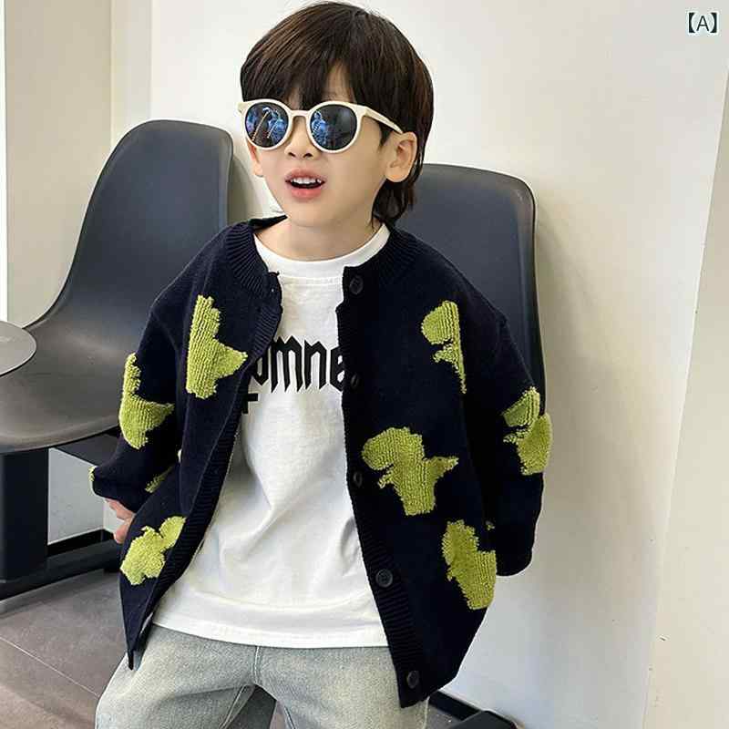 Cardigans - ニット カーディガン 男の子 子供用 春秋 セーター 上着 スタイリッシュ ファッション スタイル 針織 洋服