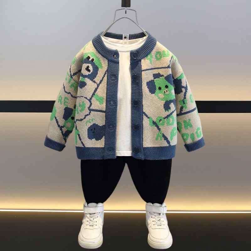 男の子 ニット カーディガン 春秋 子供服 早秋 おしゃれ セーター ジャケット 軽量 伸縮性 コットン 混 トップス 普段使い