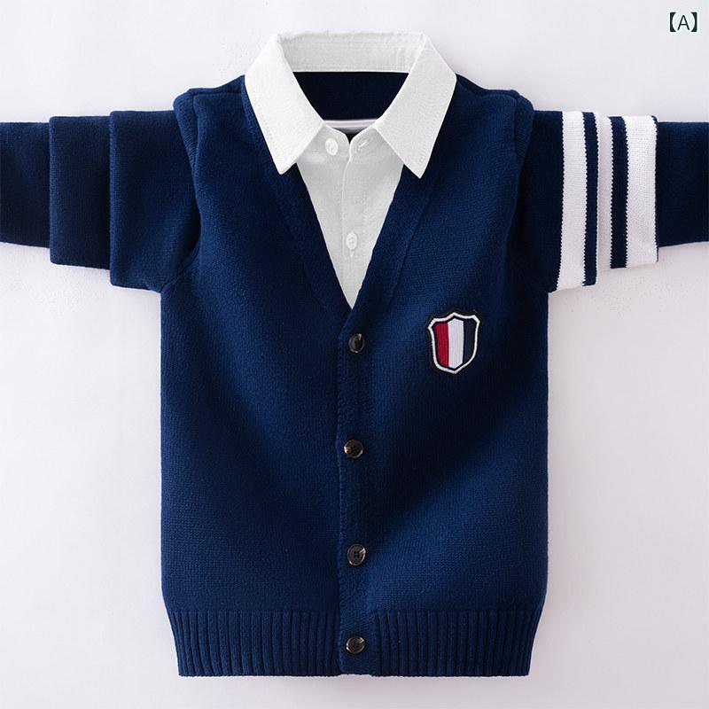 カーディガン 男の子 子供 秋冬 ニット セーター フェイクレイヤード カジュアル 暖か トップス 日常使い 柔らかい素材 長袖 レイヤードスタイル・スタイル: カジュアル・主な素材: 綿100%・袖丈: 長袖・柄: 単色・対象性別: 男女共通・参考身長: 120cm.130cm.140cm.150cm.160cm.170cm.180cm・カラー展開: 白.ダークネイビー.ブルー.レッド.グレー・対象年齢: 3歳.4歳.5歳.6歳.7歳.8歳.9歳.10歳.11歳.12歳.13歳.14歳以上・厚み: 標準・襟型: 折り返し襟・前開き: 単列ボタン・糸の太さ: 普通・生地加工: 柔軟仕上げ