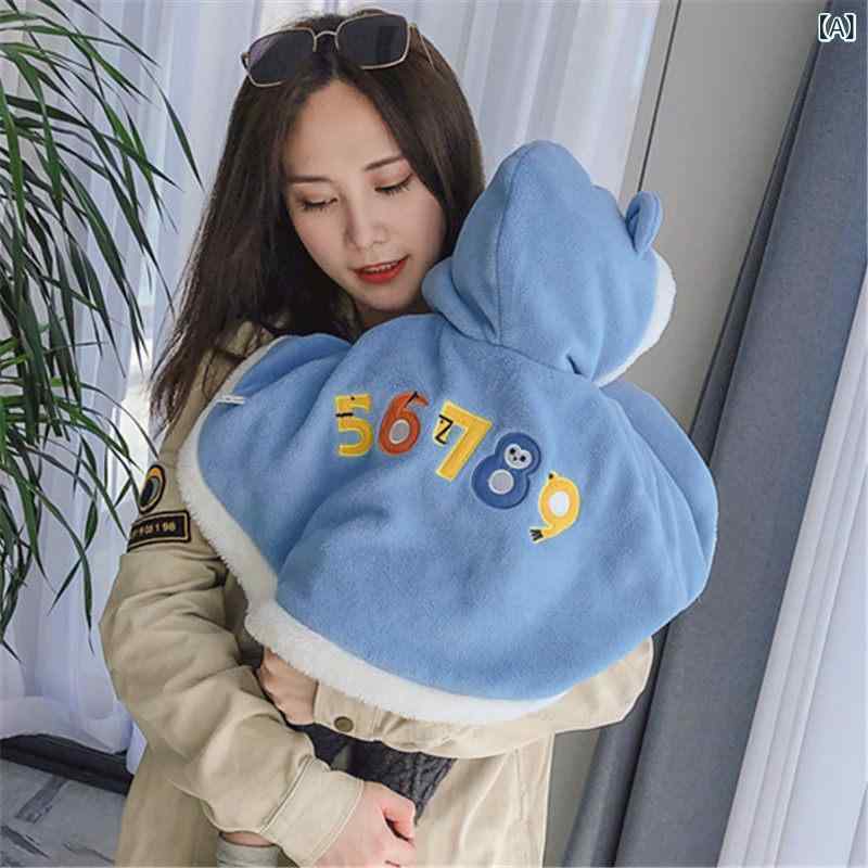 Baby Capes - 冬用 ベビー ケープ 男女兼用 新生児 暖か フリース 中綿 保暖 マント 外出着 柔らか 保温 ベビー服 赤ちゃん グッズ