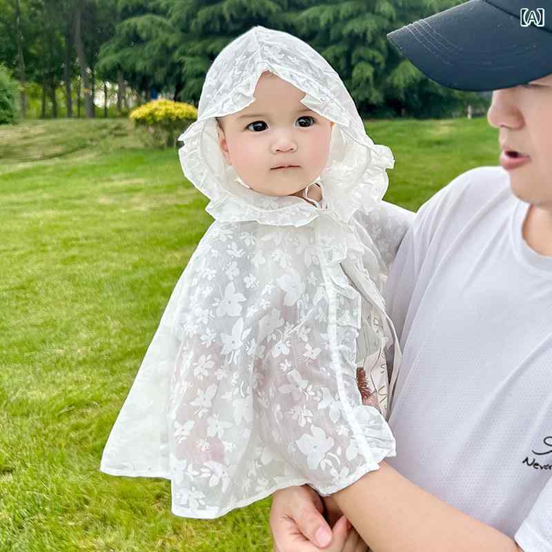 Baby Capes - ベビー 女の子 夏用 ケープ 防風 薄手 新生児 外出用 プリンセス風 防晒 軽量 UVカット かわいい スタイリッシュ 赤ちゃん服