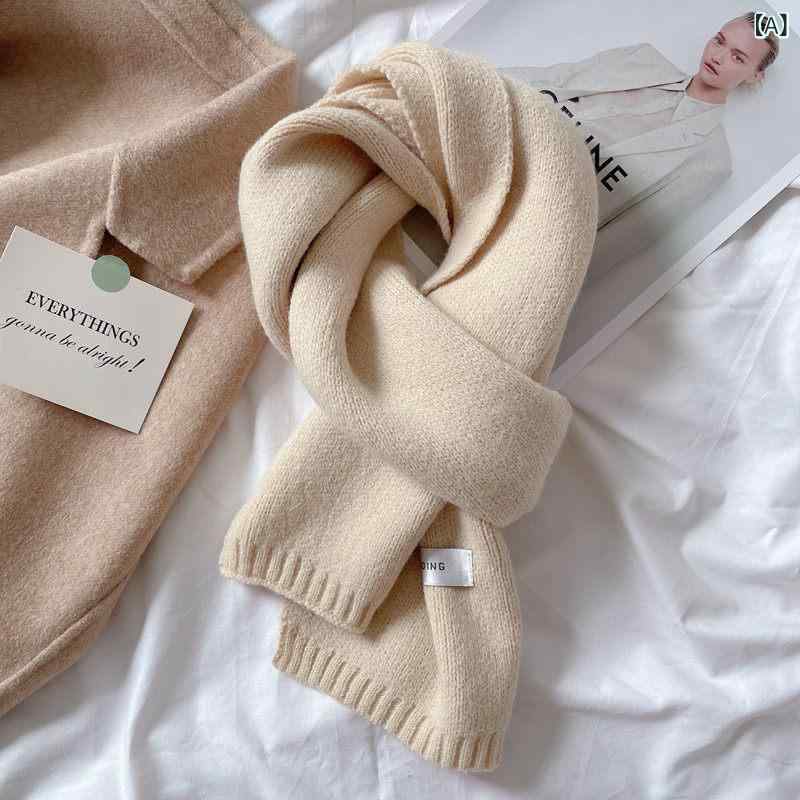 ネックウォーマー キッズ ユニセックス 冬用 ミルクホワイト ベージュ系 厚手 ふわふわ 柔らかい 毛糸 ニット 首元暖か 室内用 アウトドア 軽量 伸縮性