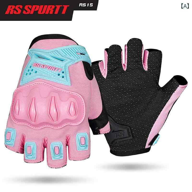 女性用 春夏 オートバイ グローブ ピンク ハーフフィンガー 通気性 メッシュ 薄手 軽量 防滑 保護 ライディング ツーリング 装備・スタイル: ショート・主な素材: ポリエステル・適用シーン: 通勤・サイズ展開: XS.S.M.L・カラー展開: ピンク.ブラック