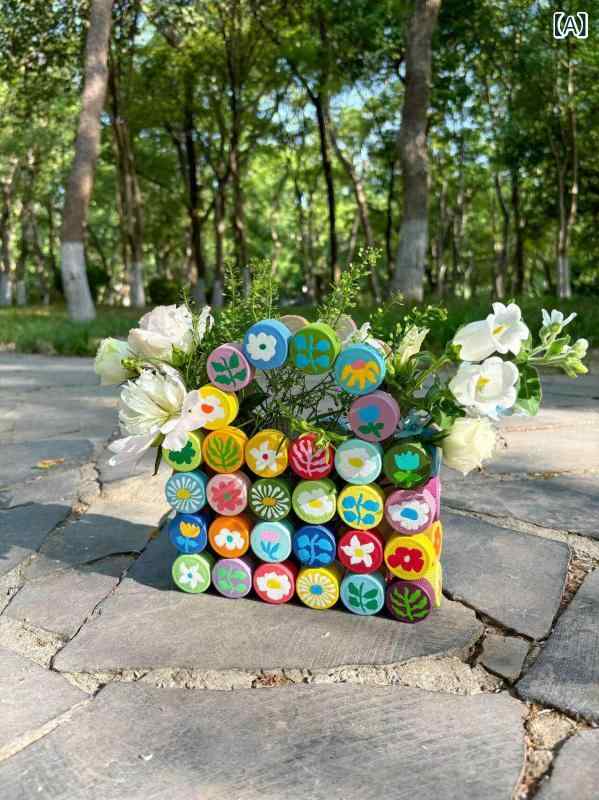 工作キット 瓶蓋 手提げかご 花 モチーフ DIY 材料セット 幼稚園 子供用 クラフト 休日 工作 簡単 工作 材料 子供 工作 キット