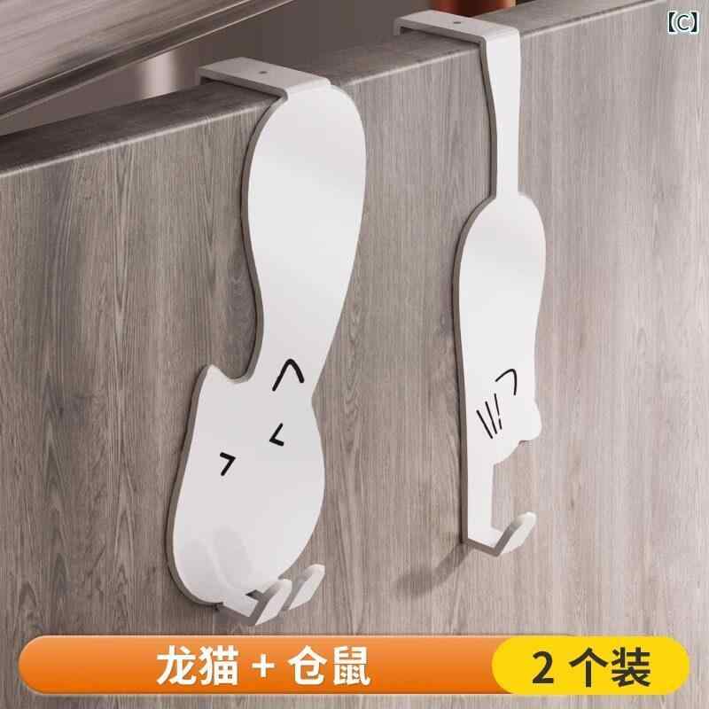 壁掛け 収納ラック 穴あけ不要 ドア裏 フック キッチン キャビネットドア用 壁上 ...
