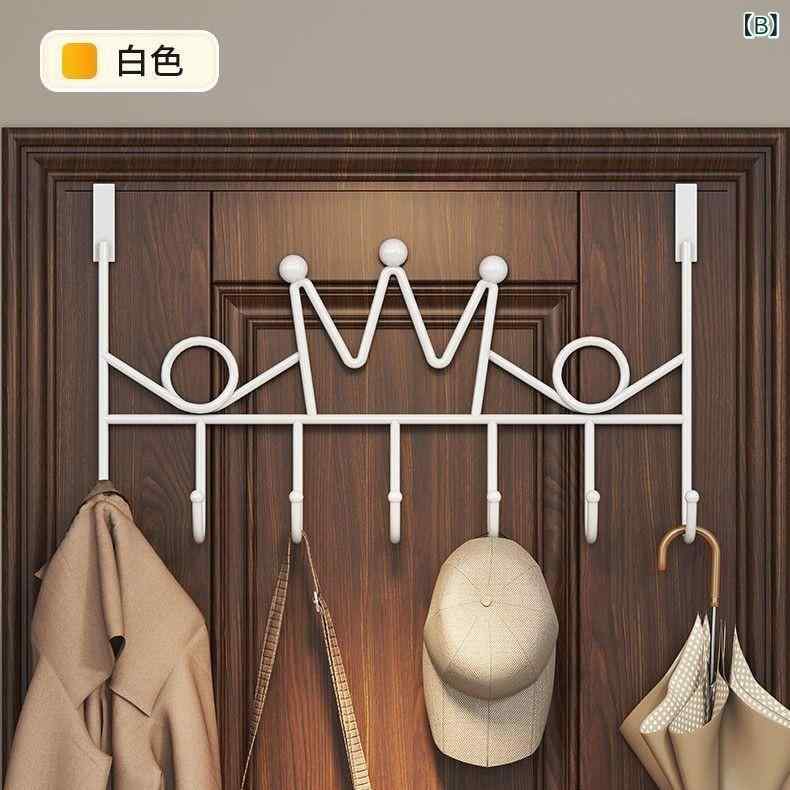 壁掛けフック ドア裏用 免打孔 強力タイプ 衣類収納ラック 帽子鍵掛け 置物壁掛け ...