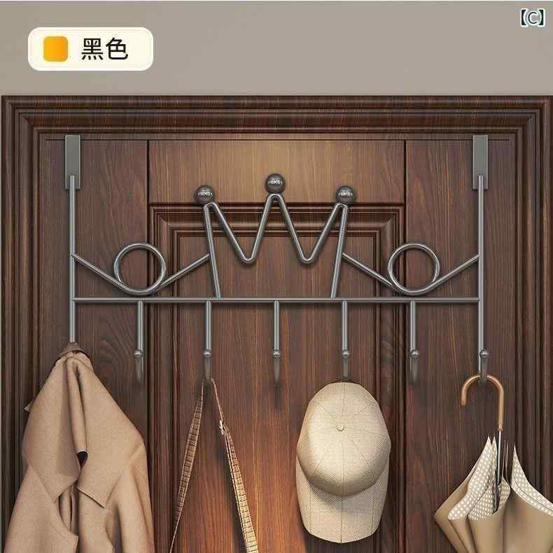 壁掛けフック ドア裏用 免打孔 強力タイプ 衣類収納ラック 帽子鍵掛け 置物壁掛け ...