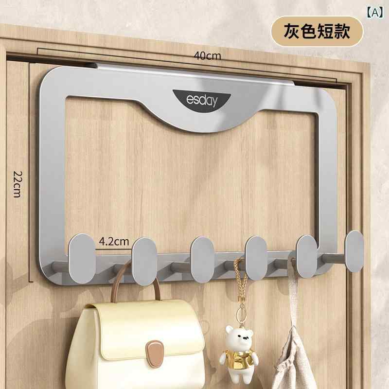 ワードローブ ドア裏 収納フック 穴あけ不要 キャビネット側面 ハンガーラック 置物棚 衣類整理 雑貨置き スペース節約 簡単取り付け