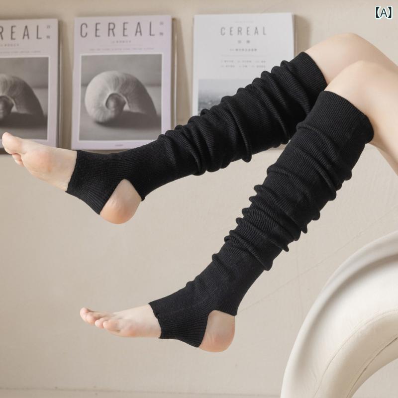 秋冬 ウール レッグウォーマー 保温 膝パッド ヨガ用 過膝 長筒ソックス 伸縮性 暖か素材 脚カバー 日常使い 軽量 柔軟 室内外対応