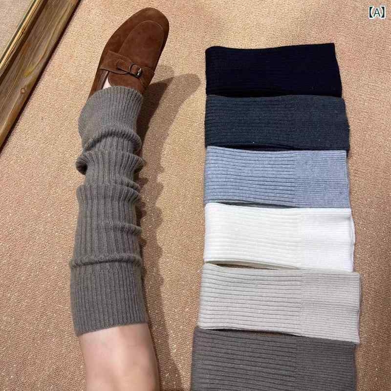 レッグウォーマー グレー ニット 暖か 冬用 ふくらはぎカバー ソックスカバー フレア レイヤード ふわ..