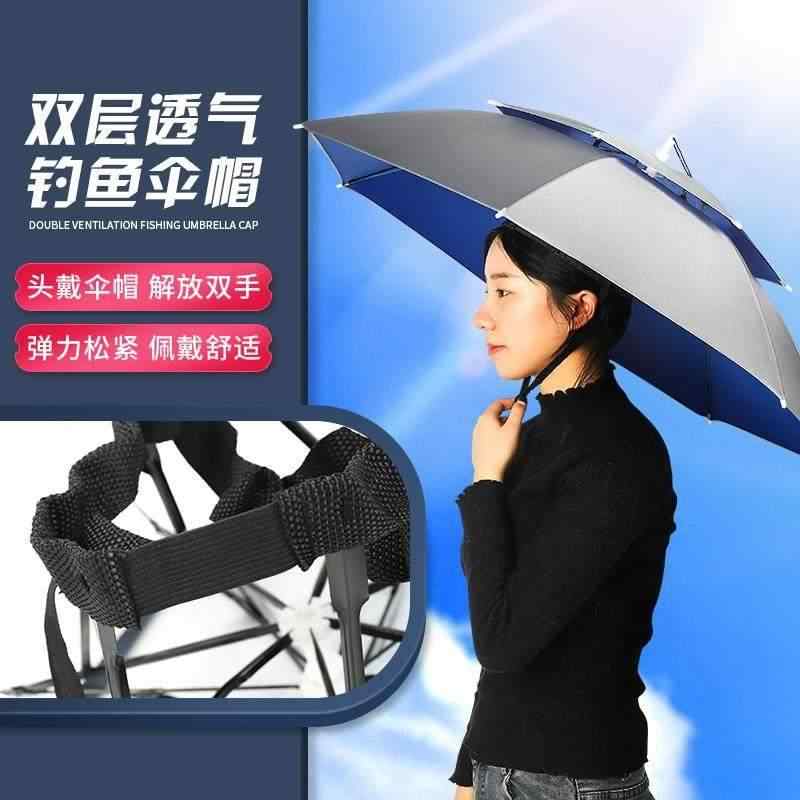 Rain Hat - 麦わら帽子 折りたたみ式 頭装着 雨よけ 日よけ 夏用 農作業用 除草用 放牧用 釣り用 防水 軽量 アウトドア