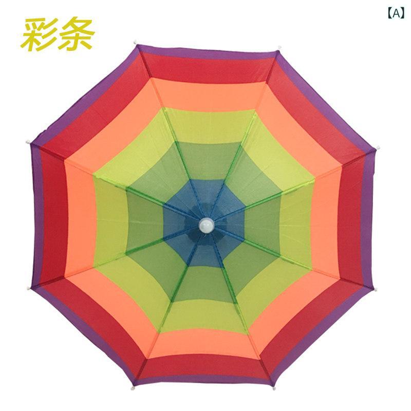 傘帽子 子供用 大人用 アウトドア 伸縮ヘッドバンド 晴雨兼用 日焼け防止 防風 釣...