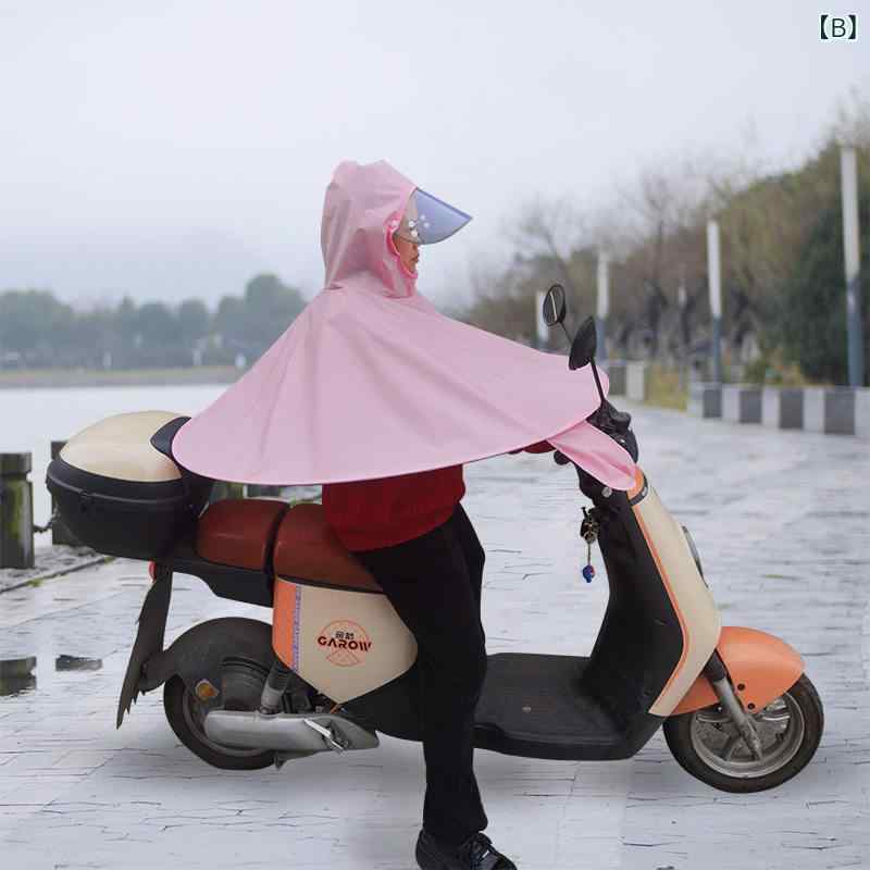 ポンチョ 雨具 男女兼用 バイク用 電動車対応 ヘルメットカバー 防水 通気性 厚手 ...