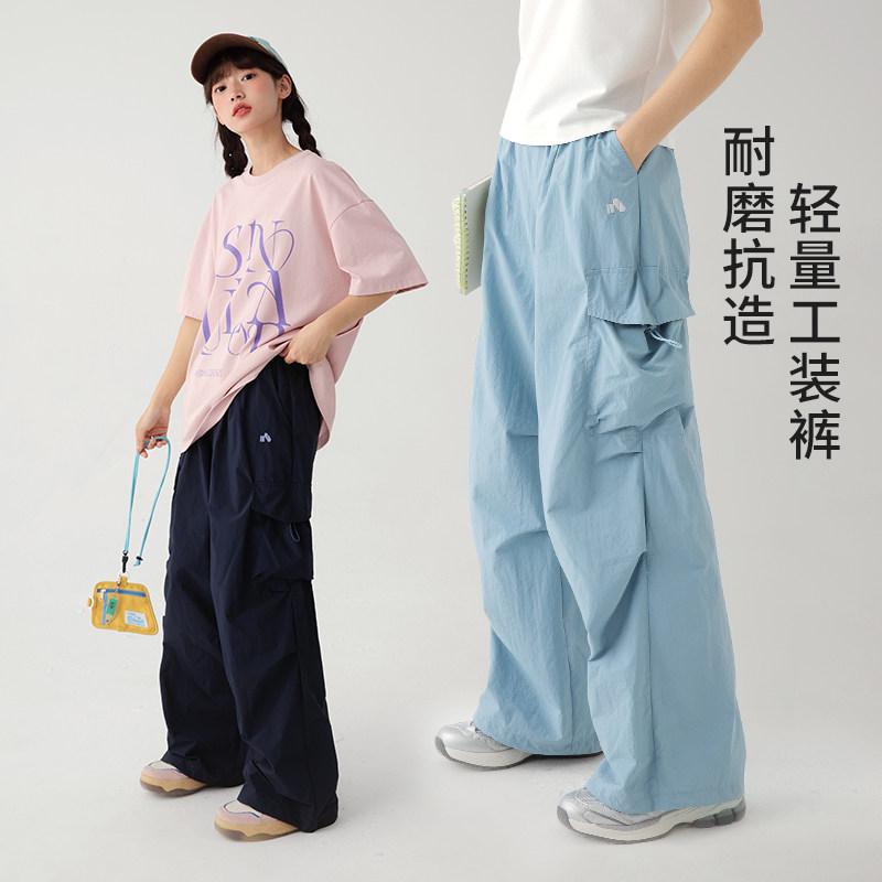 ジュニア 夏 カーゴパンツ スリム スタイリッシュ アウトドア 立体ポケット ワイド ストレート 元気 学院風 通学 普段使い 軽量 伸縮性