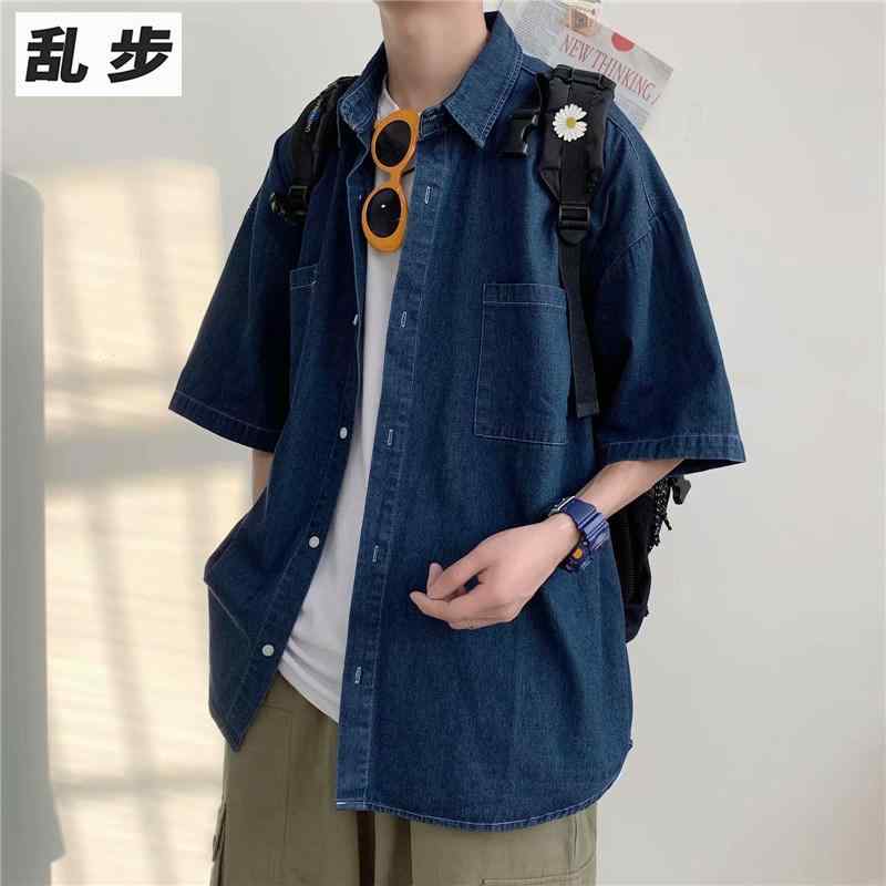 Other Jackets Jumpers - シャツ メンズ デニム 短袖 夏 ゆったり レトロ カジュアル ワークウェア 薄手 トップス フィット 軽量 通勤 普段使い 綿混 ビッグシルエット