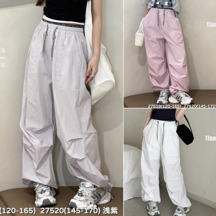 カーゴパンツ 女の子用 薄手 二用途 ミリタリー 速乾 夏用 カジュアル 子供服 軽量 伸縮性 吸湿速乾 再生繊維 グレー系 ピンク系 通学用 普段使い アウトドア