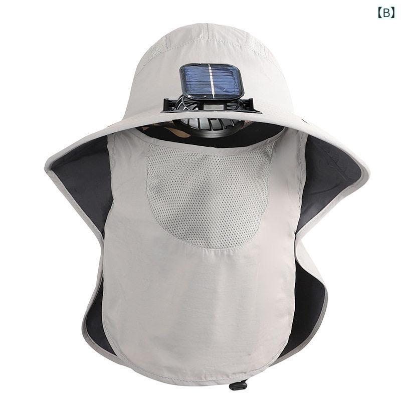 日よけ帽子 扇風機付き UVカット ショール機能 ソーラー電源 アウトドア用 登山 釣り 旅行 夏用 軽量 防水加工 riverpaddy-11396140 リバーパディ サンプル画像3