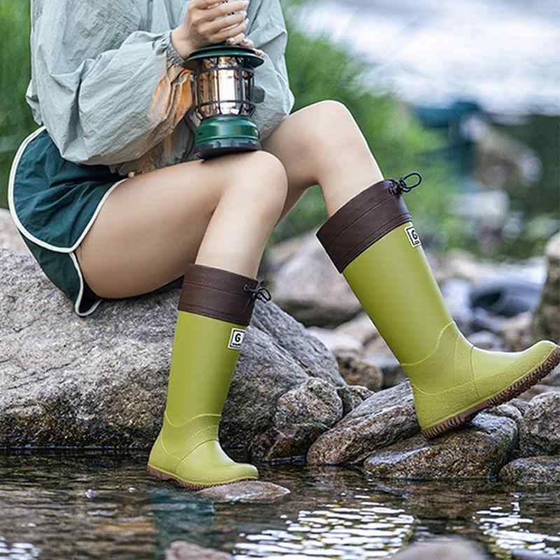 雨靴 レディース 折りたたみ ロング 男女 親子 アウトドア ハイキング 滑り止め 防水 軽量 伸縮性
