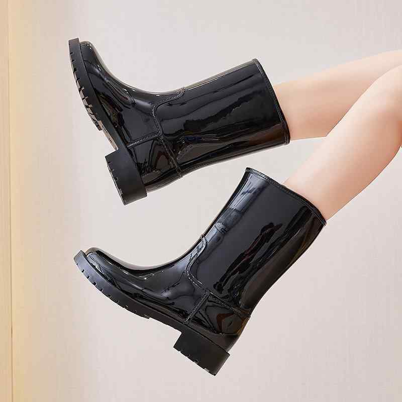 雨靴 女性用 防水 滑り止め キッチン用 ゴム 暖か インサート 軽量 通勤 普段使い ブラック グレー