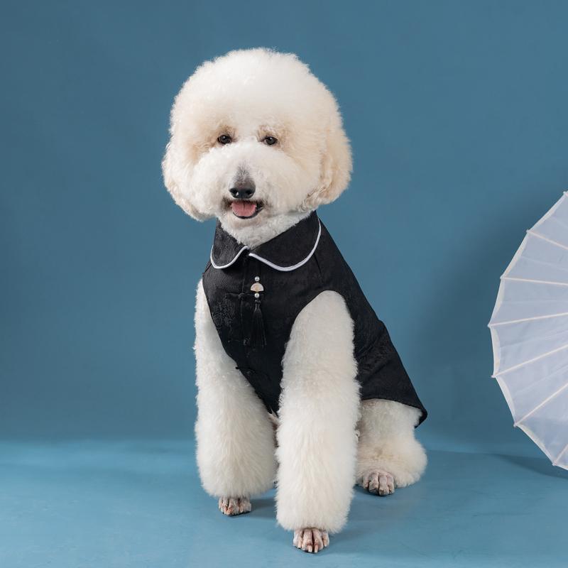 犬服 大型犬用 中国風 春夏薄手 ペットベスト 唐装 ラブラドール ゴールデンレトリバー 対応 軽量 通気性 良い スタイリッシュ 普段使い