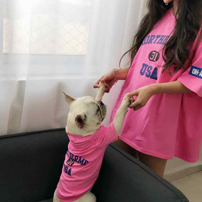 ペット Tシャツ 親子お揃い 短袖 夏用 綿100% 小型犬 猫用 快適 軽量 通気性 涼しい ウェア トップス コーディネート