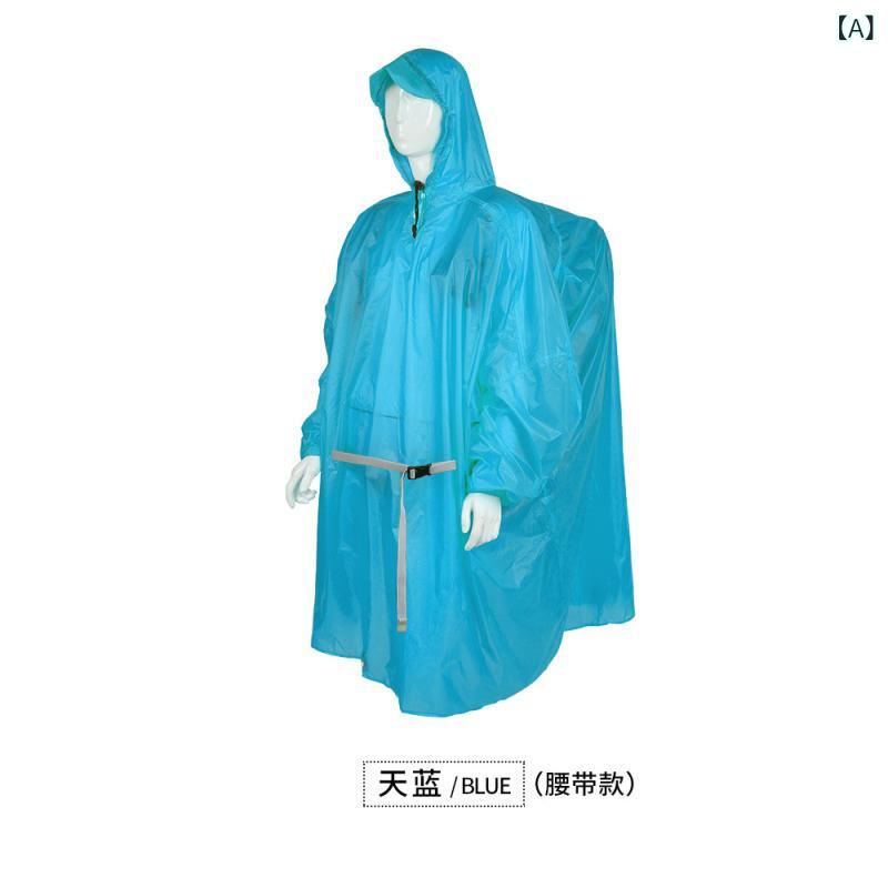 アウトドア レインウェア 男女兼用 軽量 一体型 バックパック付き 登山 ハイキング...