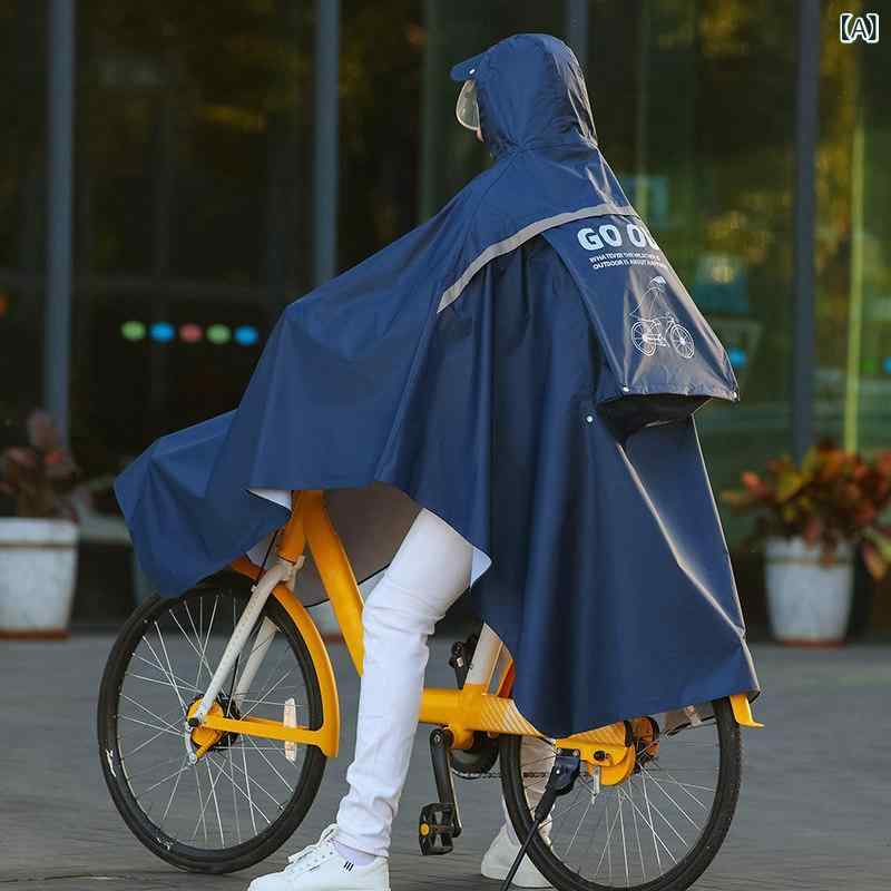 雨具 ジュニア 男女 自転車用 ロング丈 全身防水 ポンチョ サイクリング ハイキン...