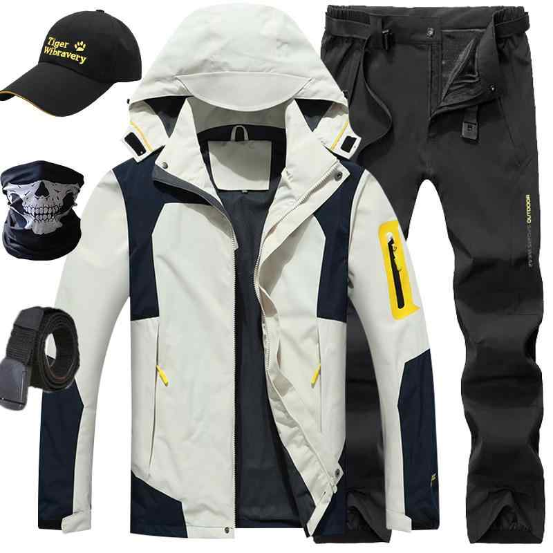 メンズ 登山ジャケット パンツ セット 春秋 薄手 防水 防風 アウトドア ハイキング 釣り 登山用 軽量 機能性